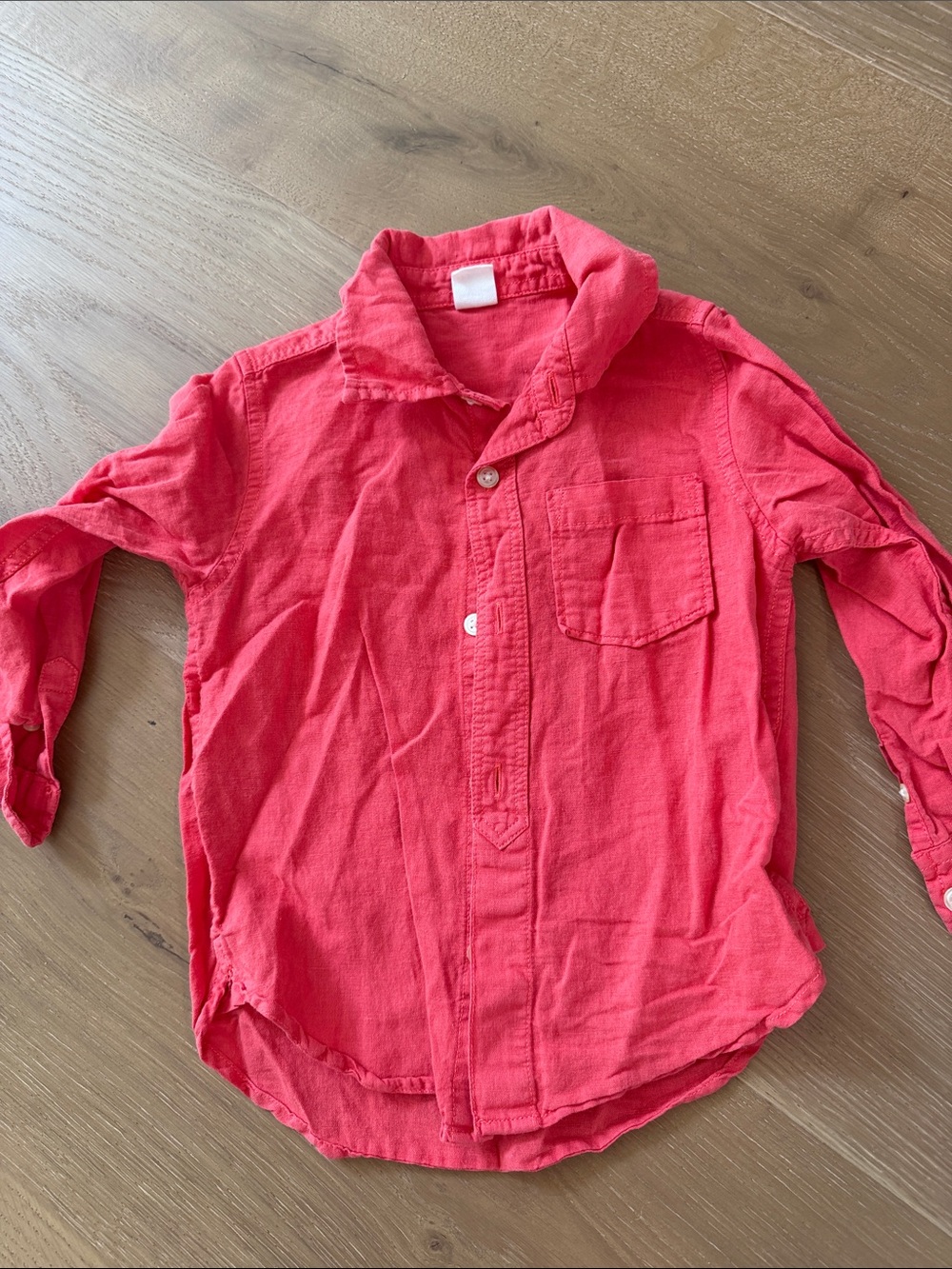 GAP Coral Long-Sleeve Button-Down Shirt